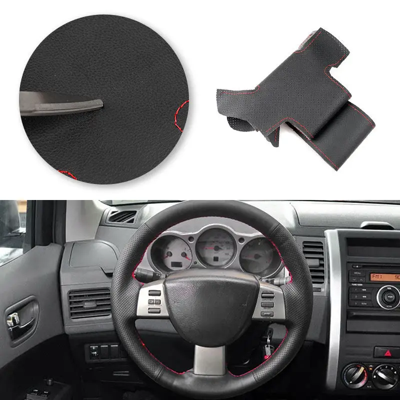 Para Nissan Altima 05-09 Quest 04-10 Maxima 04-08 Murano accesorios interiores de cuero de microfibra para coche embellecedor de cubierta de volante