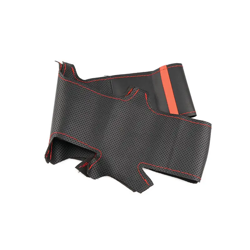DIY costura a mano trenza protector para volante de coche para Kia K5 Optima 2014 2015 accesorios interiores de cuero perforado de microfibra