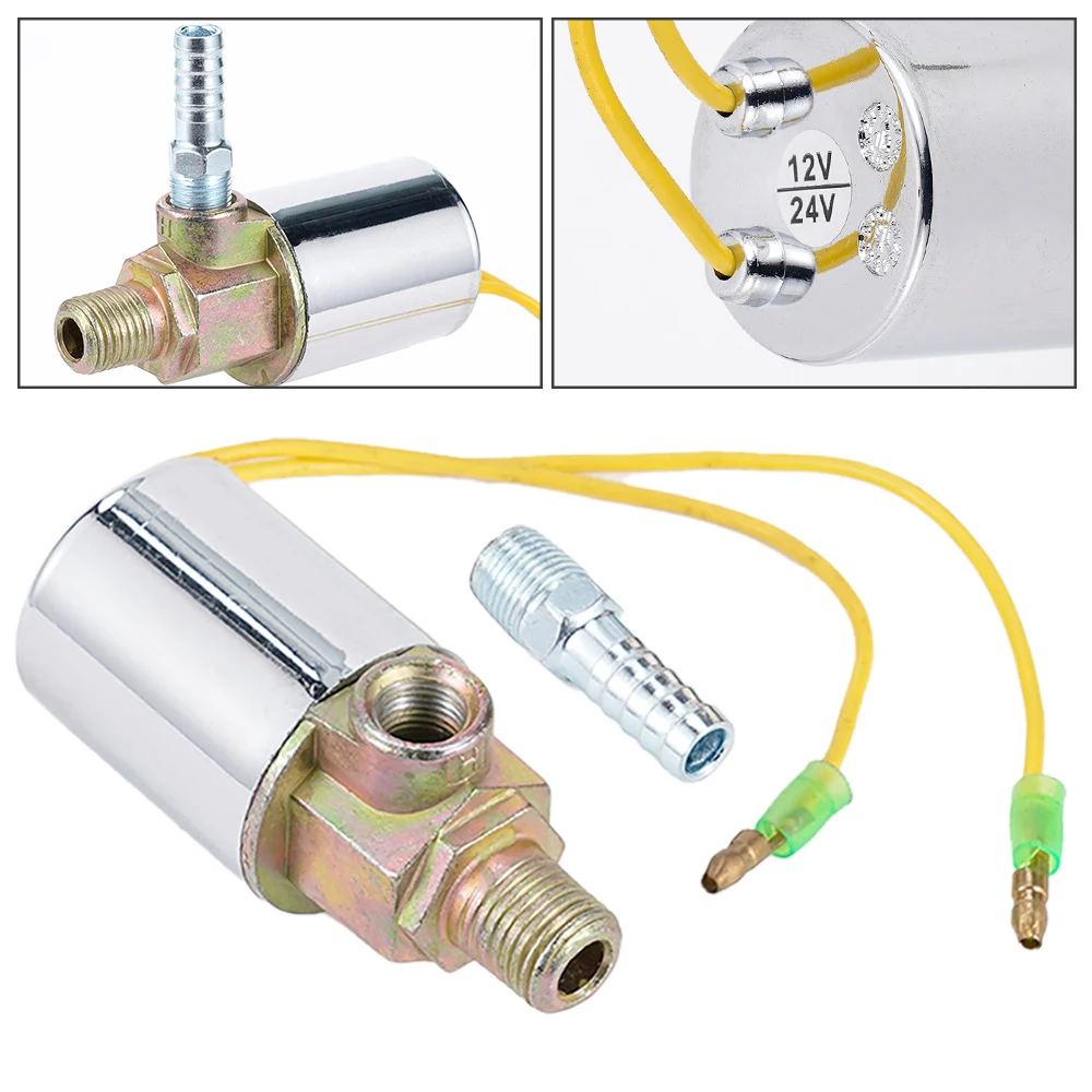 Electroválvula cromada para bocina de aire 1/4", 12/24 V, 10 A - imagen 3