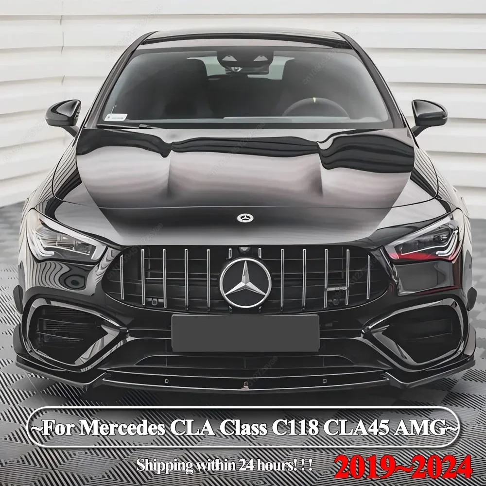 Difusor divisor de alerón de parachoques delantero estilo Maxton para Mercedes Benz Clase CLA C118 CLA45 AMG 2019-2024 + sintonización de kits de carrocería
