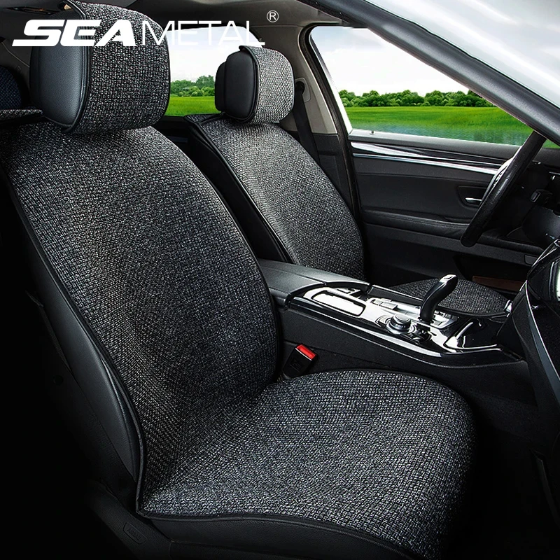 SEAMETAL Funda de asiento coche lino transpirable compatible con airbag