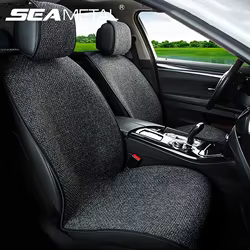 SEAMETAL Funda de asiento coche lino transpirable compatible con airbag
