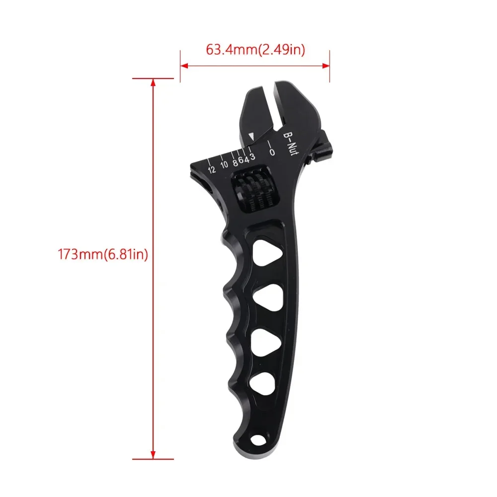 Llave inglesa ajustable Billet para manguera coche Negro/Azul - imagen 3