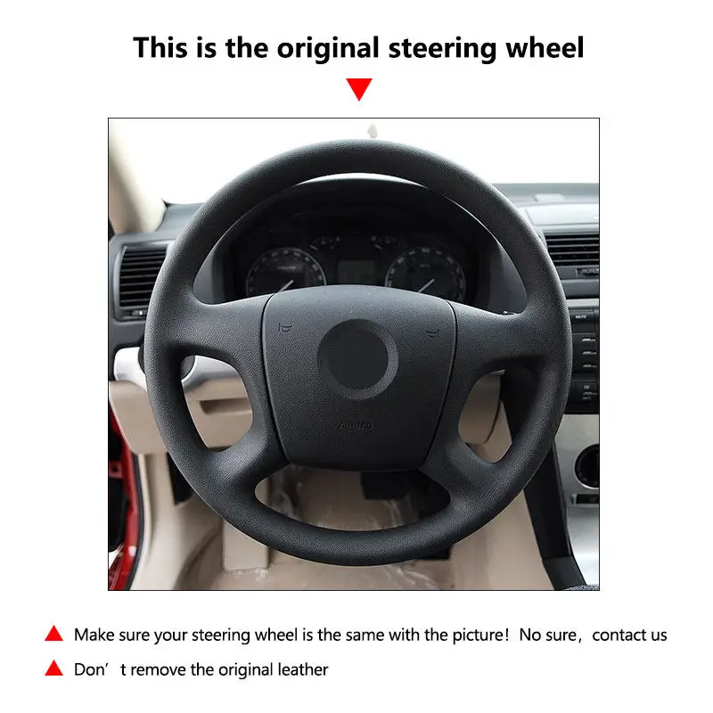Cubierta de volante microfibra cuero para Skoda Octavia 2004-2009 - imagen 5