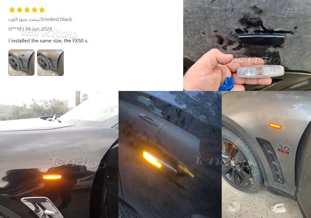 Luz de señal de giro dinámica Tendtop para Infiniti