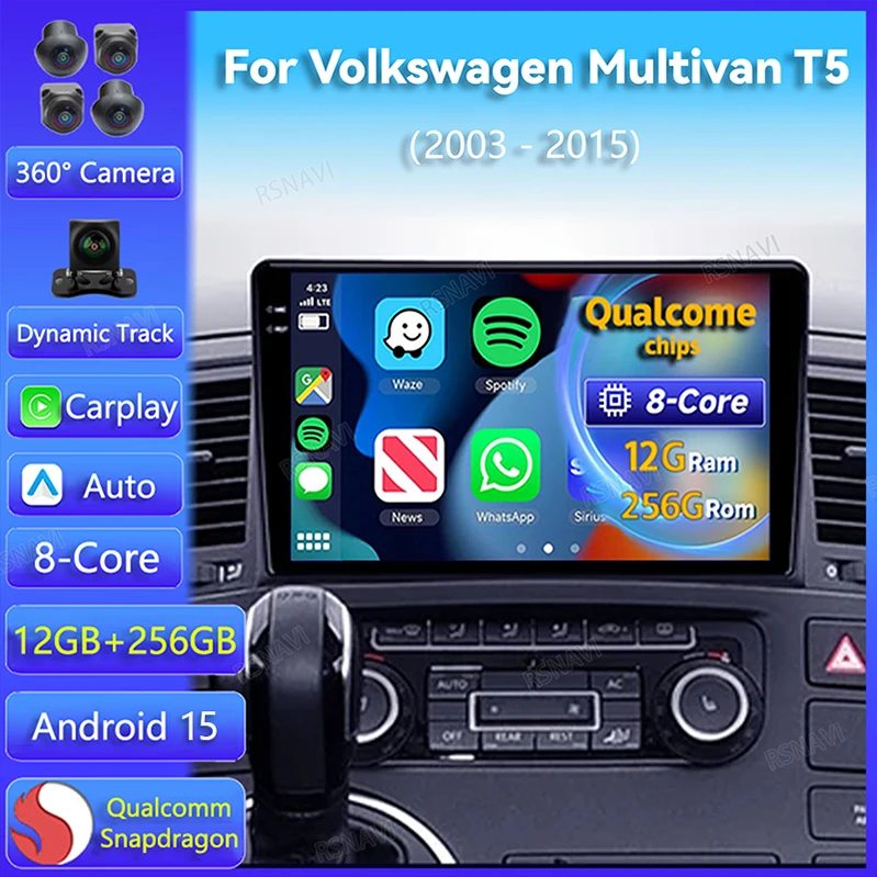Radio Android 15 2Din CarPlay GPS – VW Multivan T5 2003-2015