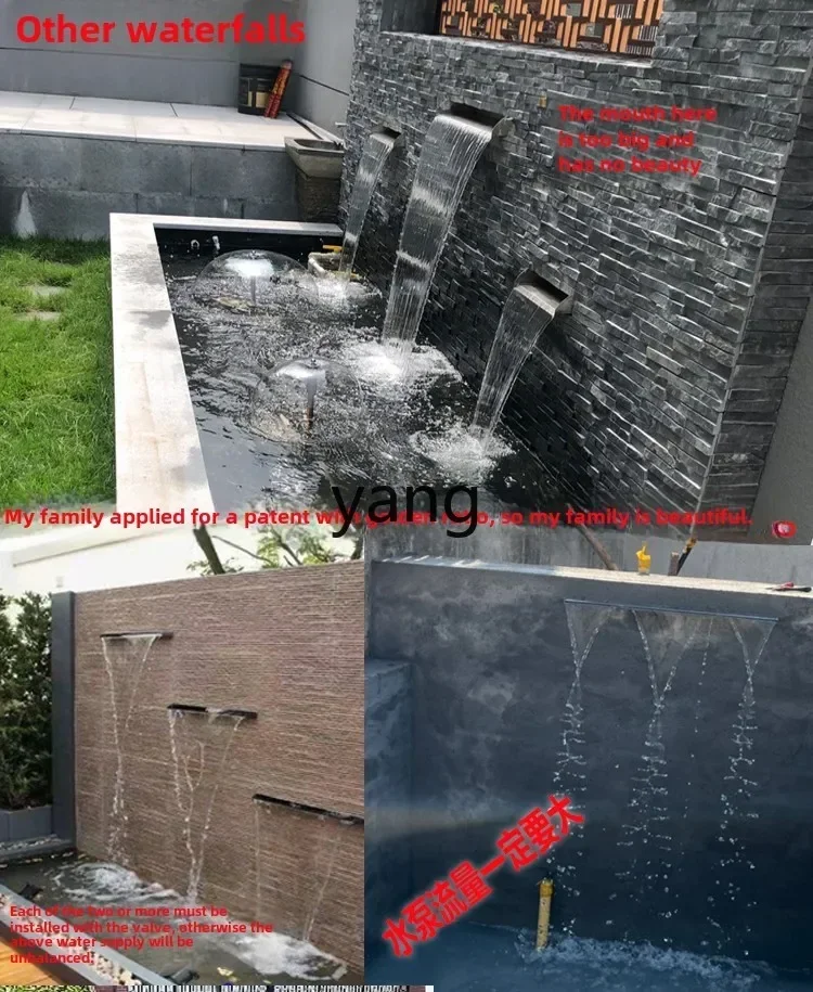 Jq pared de agua corriente paisaje cascada cascada de acero inoxidable salida de agua pared característica de agua - imagen 5