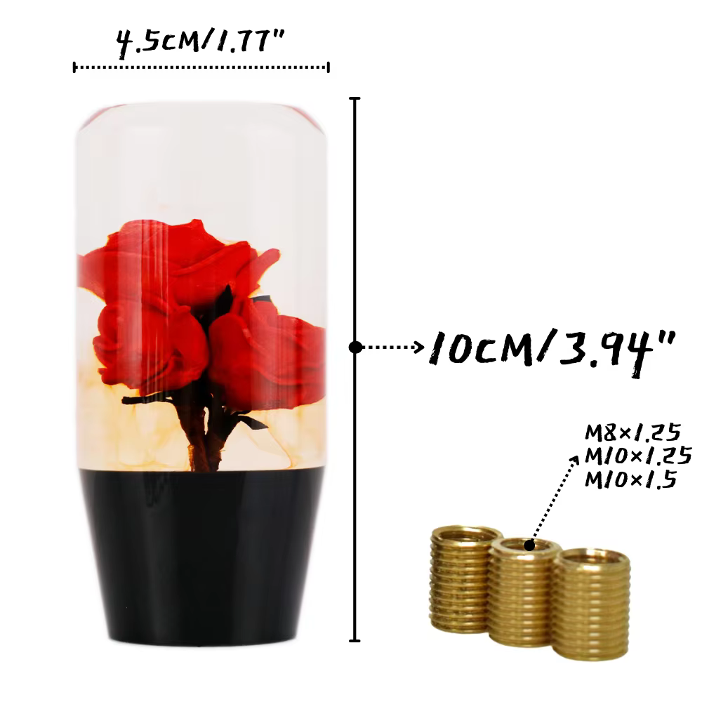 Pomo universal transparente para palanca de cambios con flor - imagen 2