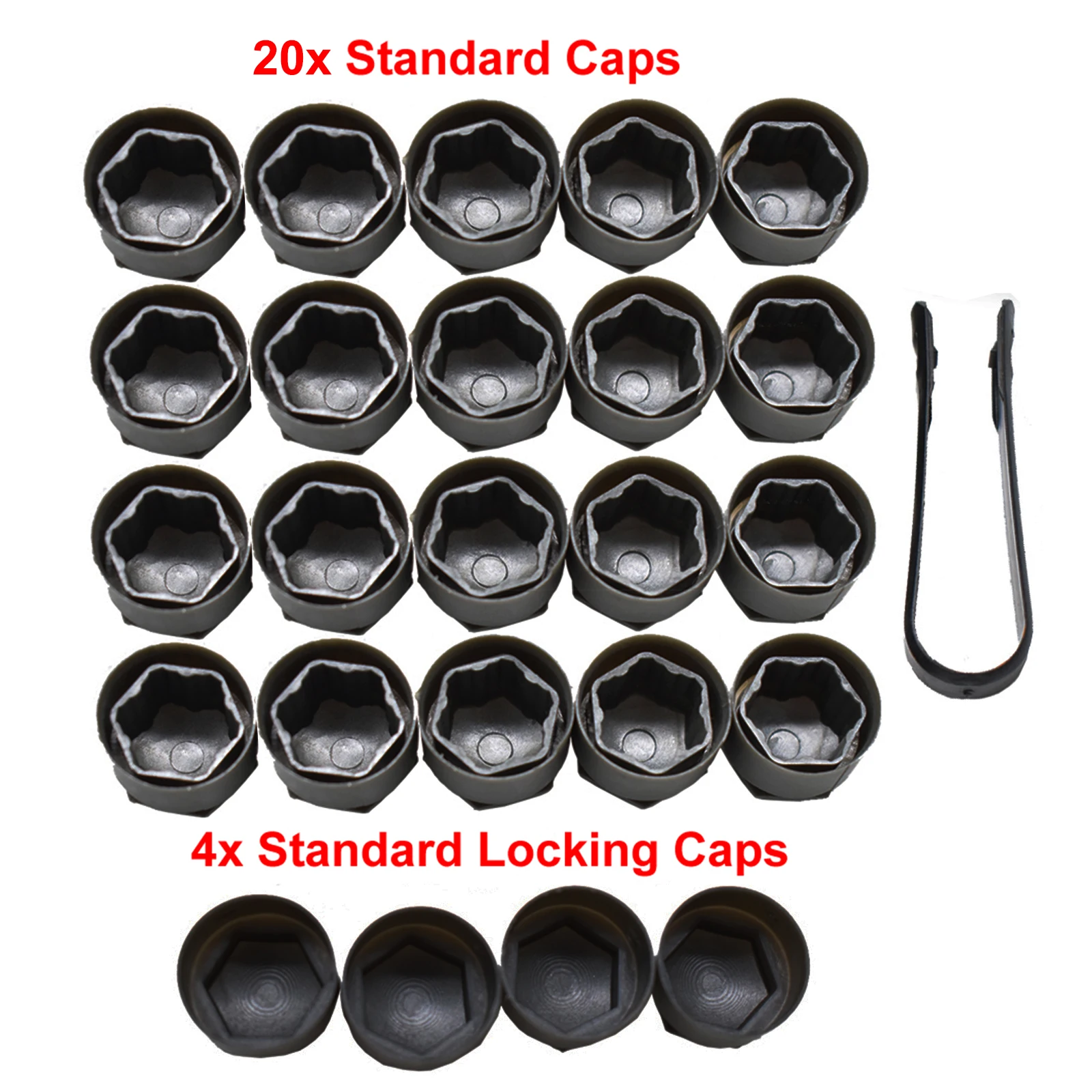 Tapones negros para tuercas de rueda – Audi A4, A6, Q3 y Q5 - imagen 3