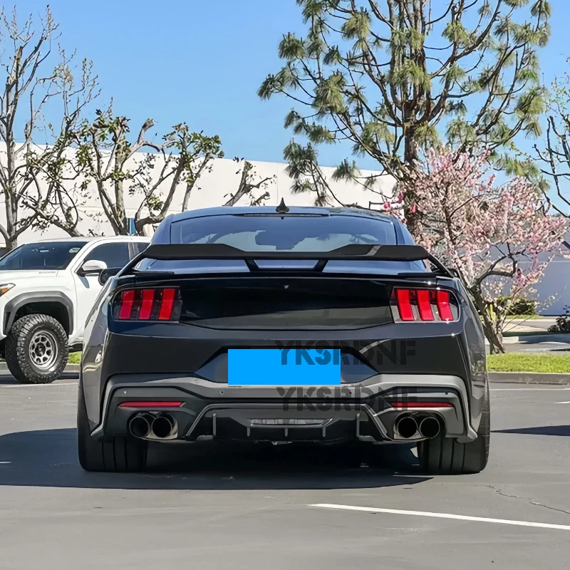 Alerón trasero Ford Mustang Dark Horse solapa Gurney negro brillante - imagen 2
