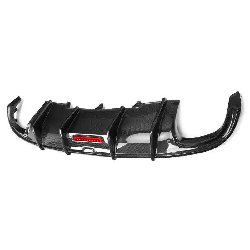 Difusor de labio trasero de carbono con luz para Audi A4 B8 2009-2012 - imagen 3