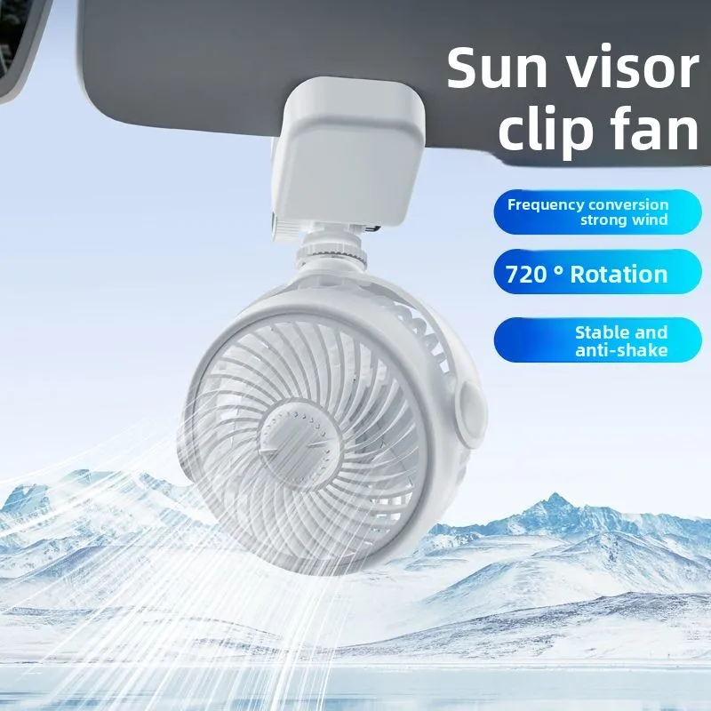 Ventilador USB recargable coche brushless con sujeción universal - imagen 2