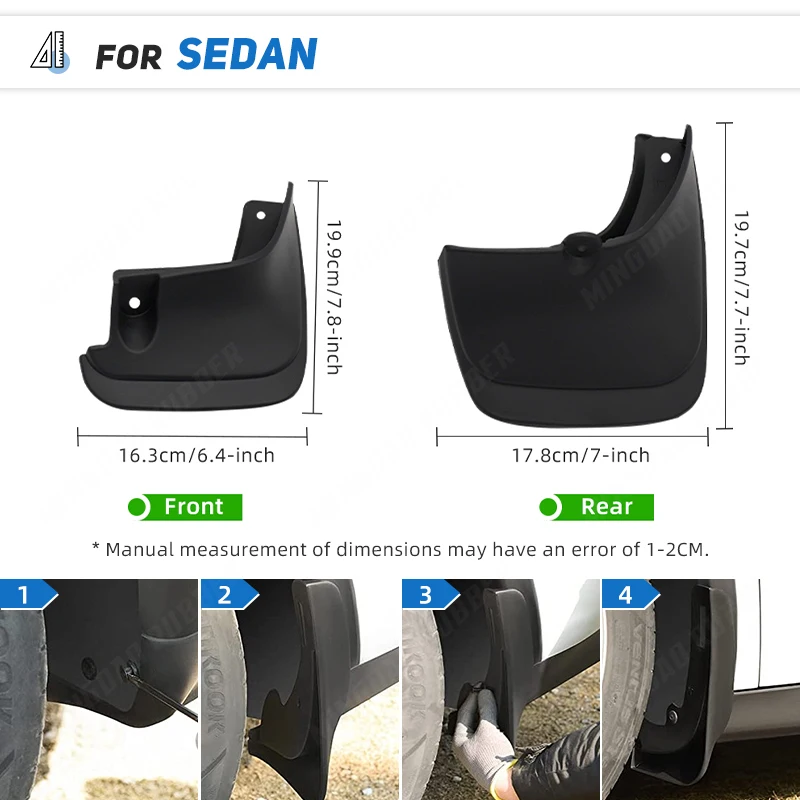 Guardabarros delanteros y traseros para Toyota Corolla AE110 1999-2002 - imagen 3