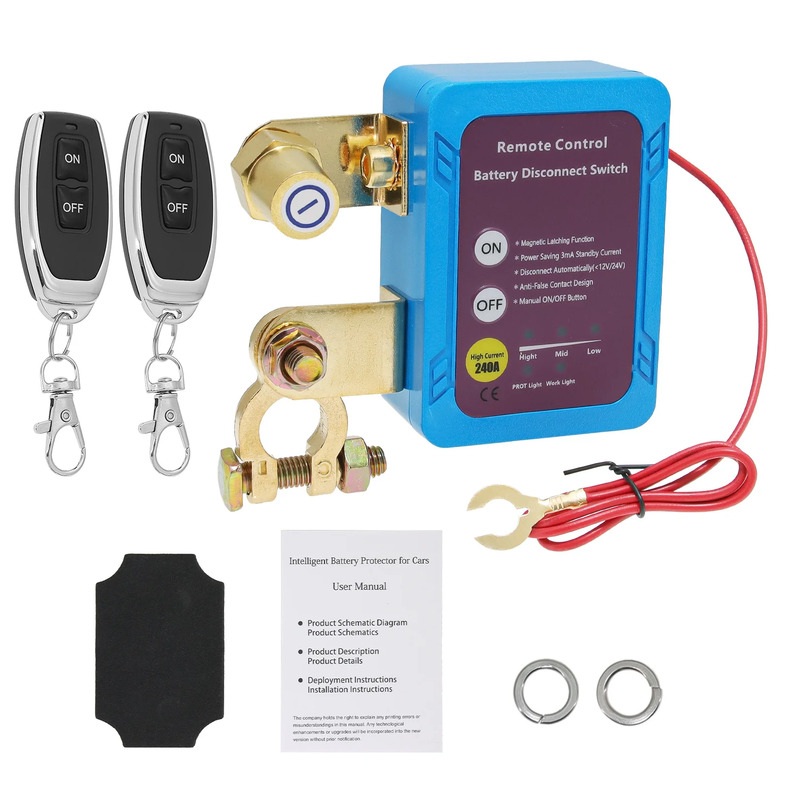 90%12V 240A interruptor de desconexión remota de batería interruptor de apagado automático coche camión barco Control remoto interruptor de apagado de voltaje inteligente - imagen 4