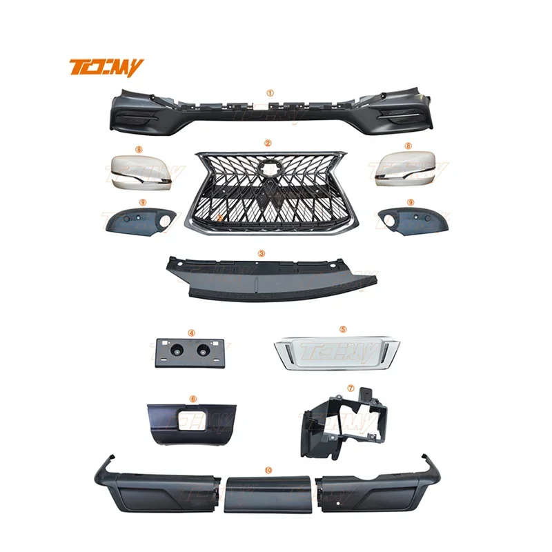Parrilla media negra TDCMY de PP ABS para Lexus LX570 2016-2020 - imagen 5