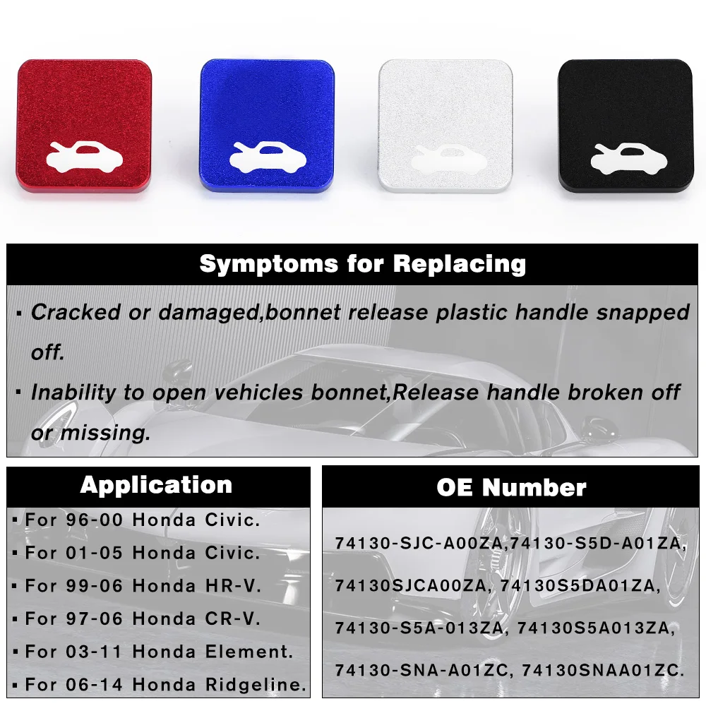 Kit reparación pestillo liberación del capó para Honda Civic 1996-2011 - imagen 4