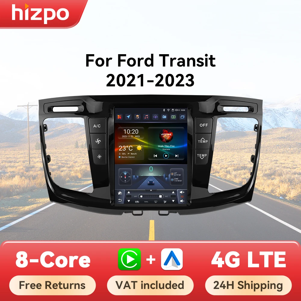 Hizpo Autoradio Android para Ford Transit con GPS, Bluetooth y CarPlay