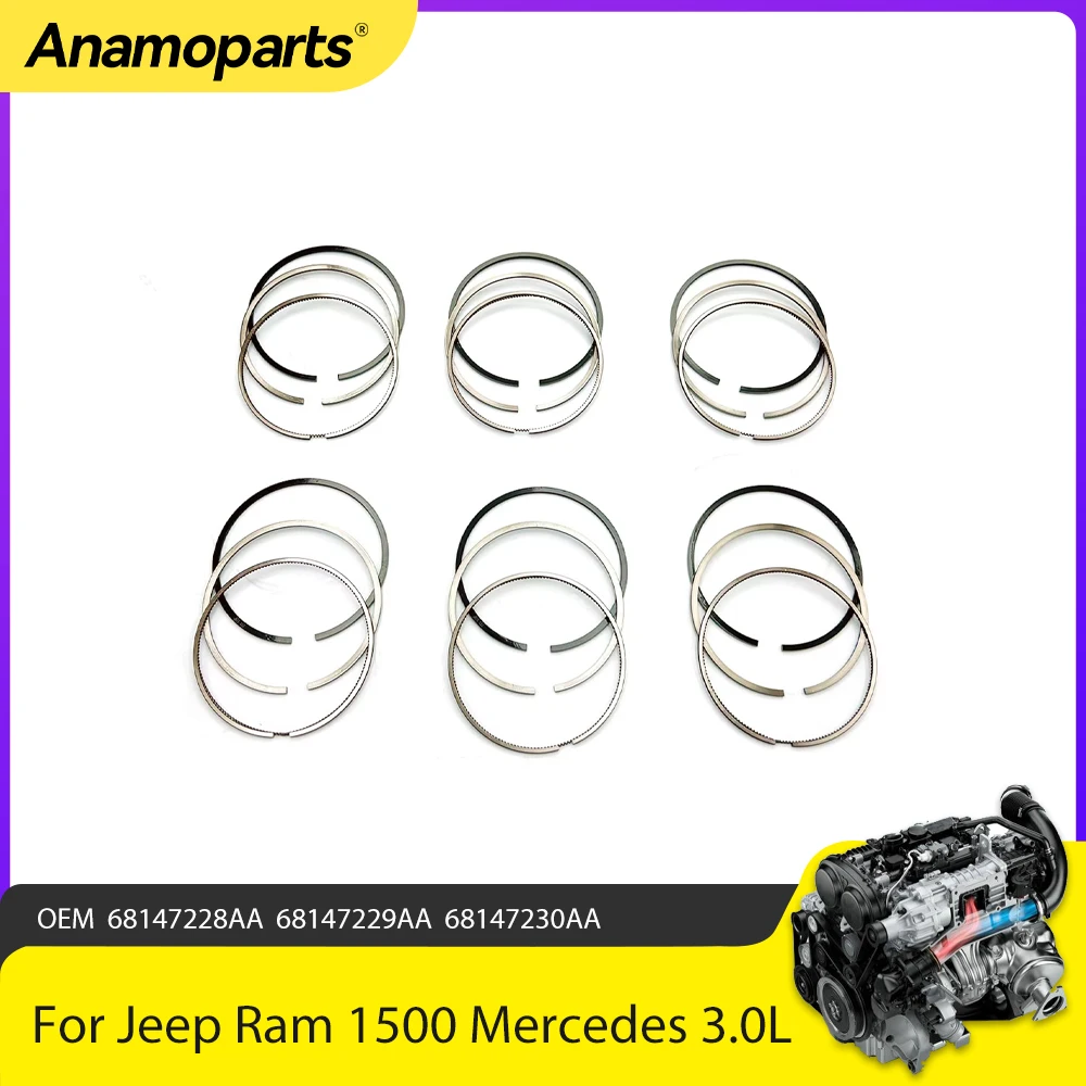 Juego de Anillos de Pistón 3.0L para Jeep Grand Cherokee Ram 1500 Mercedes Diesel