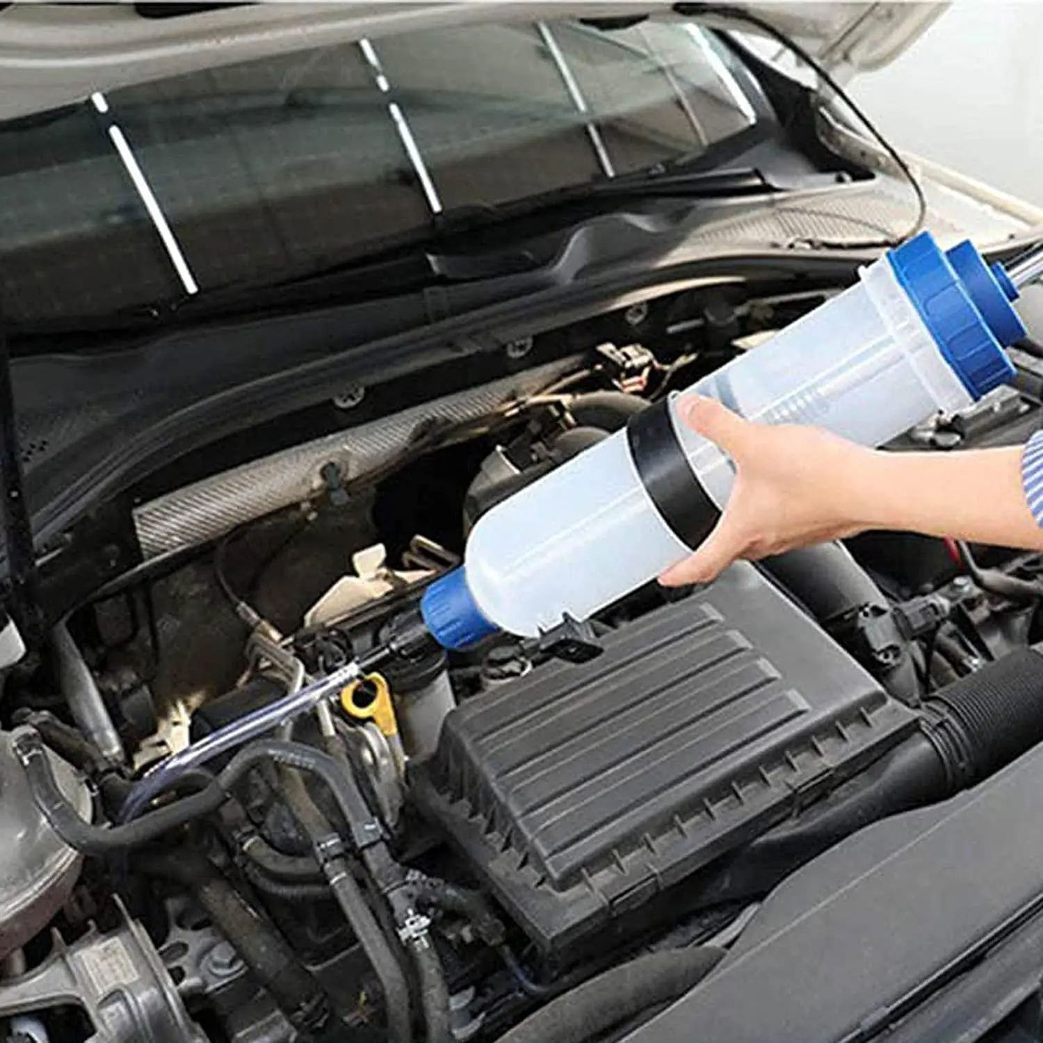 Bomba manual para extraer y trasvasar aceite y combustible de coche - imagen 3