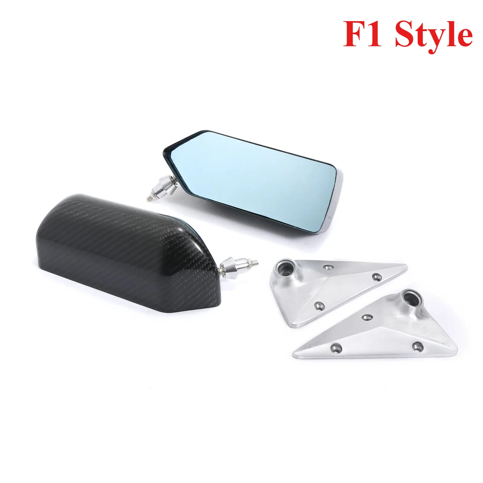Retrovisor lateral estilo F1 cuadrado metálico – decoración exterior automóvil - imagen 3