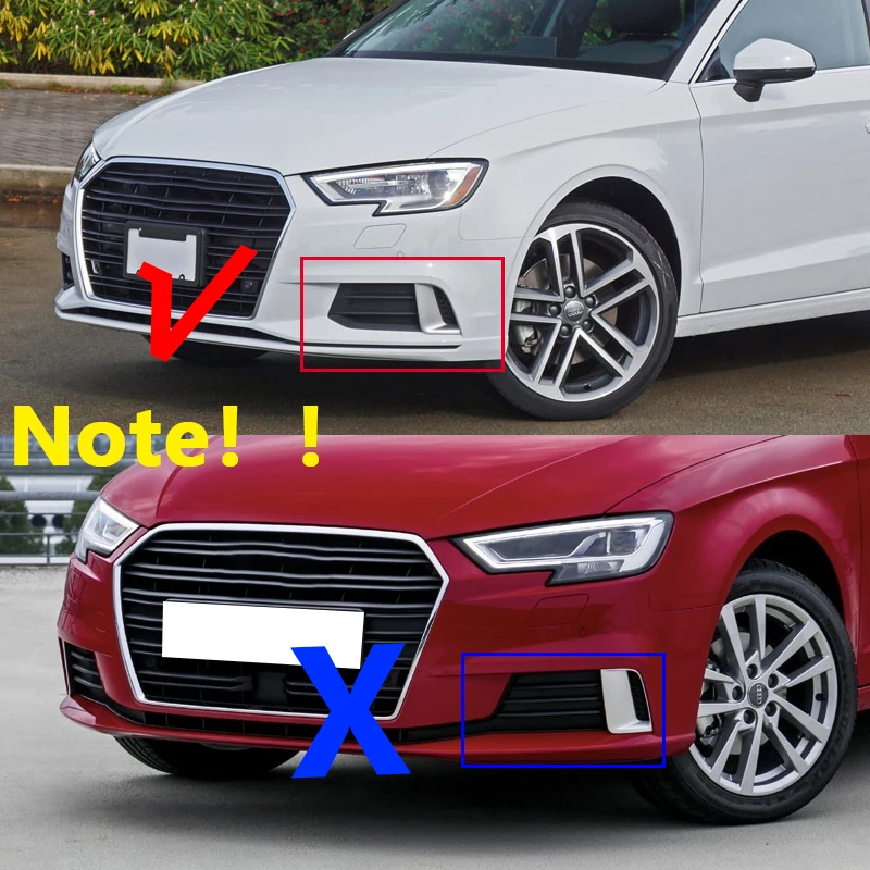 8V58076729B9 para Audi A3 revisión 2017 2018 2019 Sedan marco de lámpara antiniebla parachoques delantero sombra luz de circulación diurna cubierta Accesorios - imagen 2