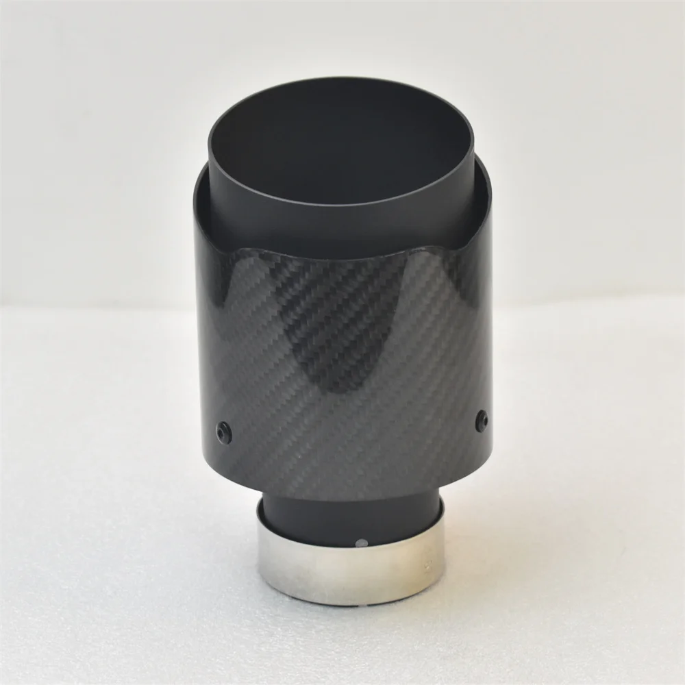 Tubo silenciador universal X5 323 de acero inoxidable negro brillante - imagen 3