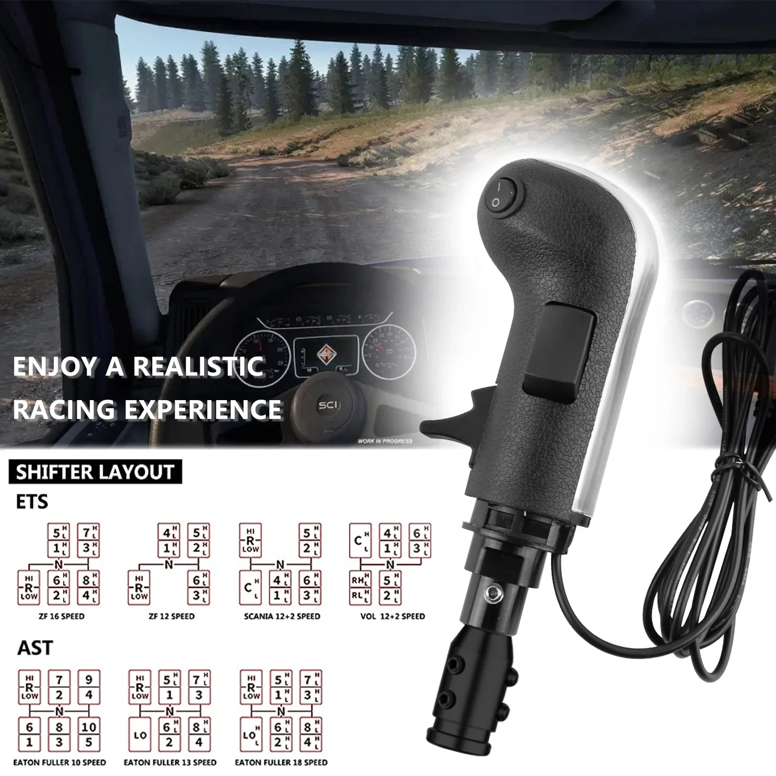 Nuevo perilla de cambio de simulador EST2 juego USB 18 perilla de palanca de cambios 3 interruptor de repuesto actualización SKRS para Logitech G923 G29 G27 G25 TH8A