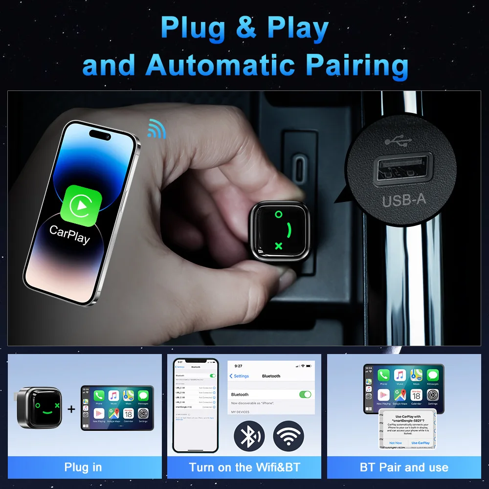 Adaptador inalámbrico CarPlay Android Auto – AI Box WiFi Plug & Play - imagen 4