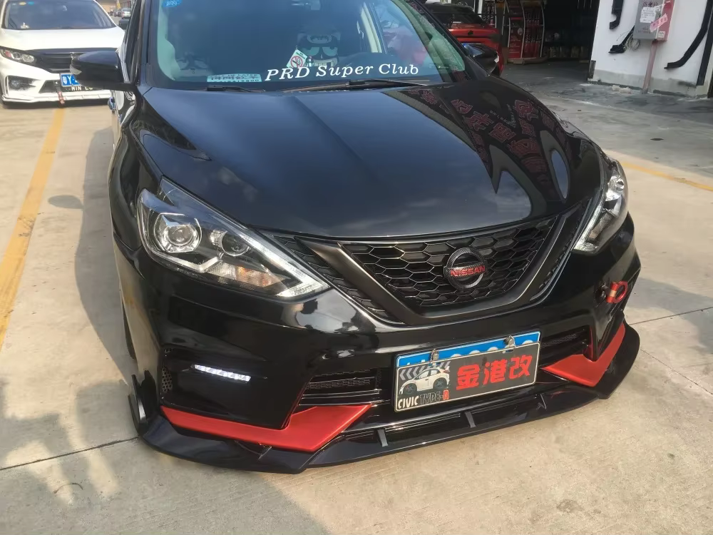 Labio delantero negro brillante para Nissan Sylphy 2016-2019 - imagen 3