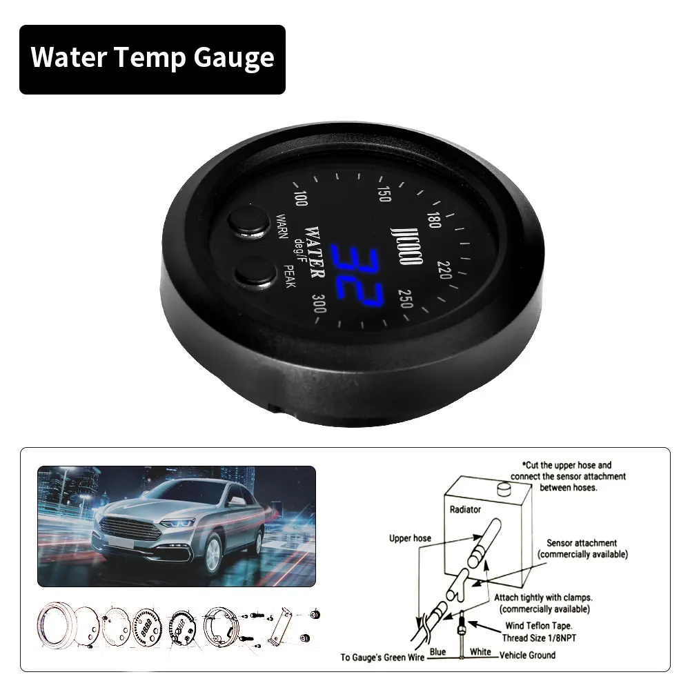 Medidor digital de temperatura del agua con pantalla roja