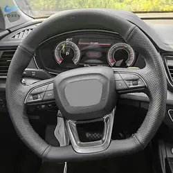 Audi cubierta interior volante cuero perforado cosido a mano