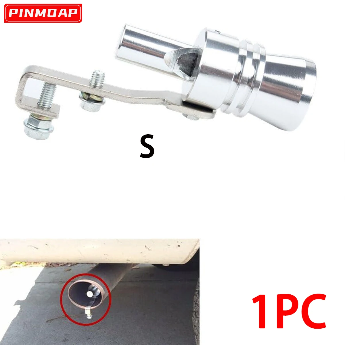 Silenciador simulador BOV turbo universal de aluminio plateado