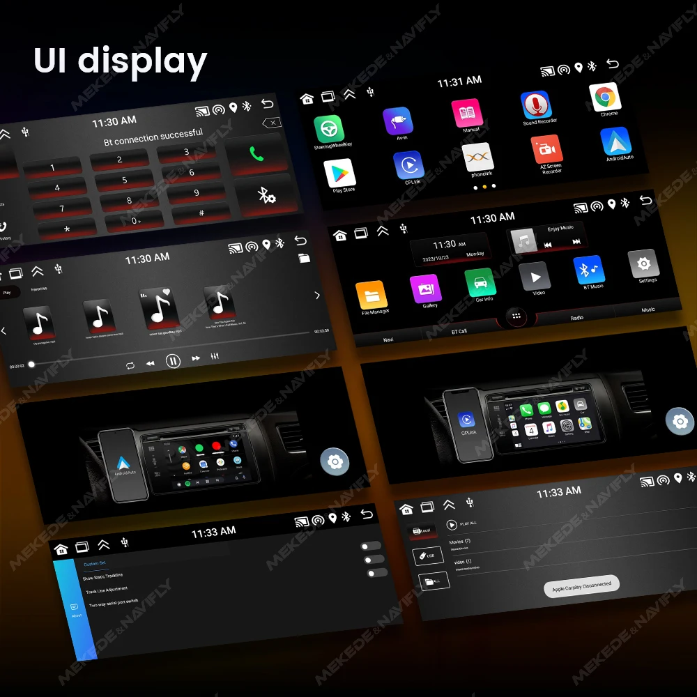 MEKEDE Radio de coche 1 DIN Android 13 con CarPlay inalámbrico - imagen 5