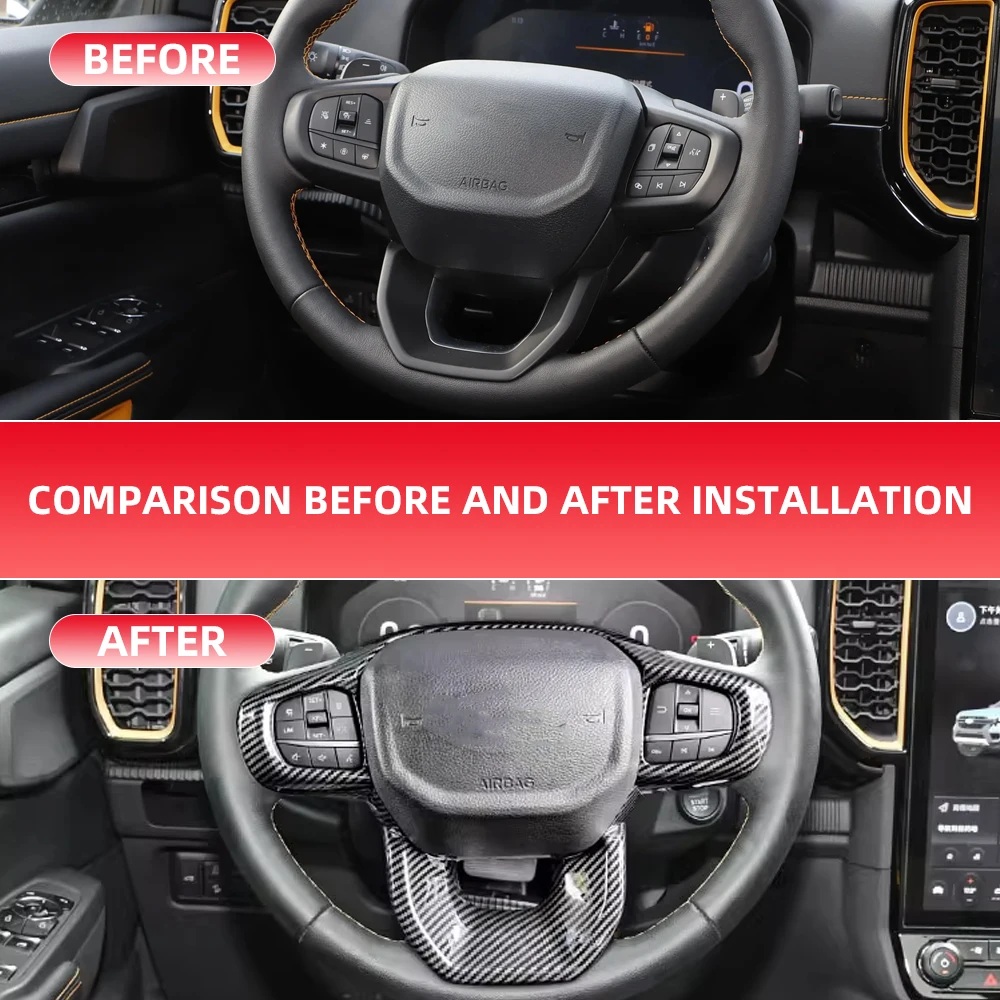 Cubierta panel volante Ford Ranger Everest XL XLT Sport Wildtrak 2023-2025 - imagen 3
