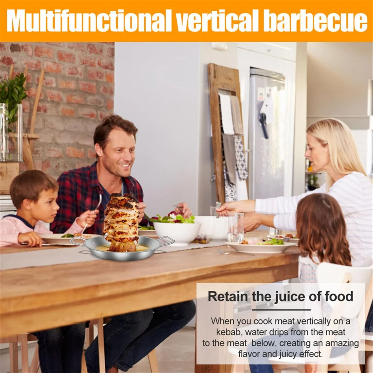 Brocheta brasileña acero inoxidable con soporte extraíble para barbacoa - imagen 3