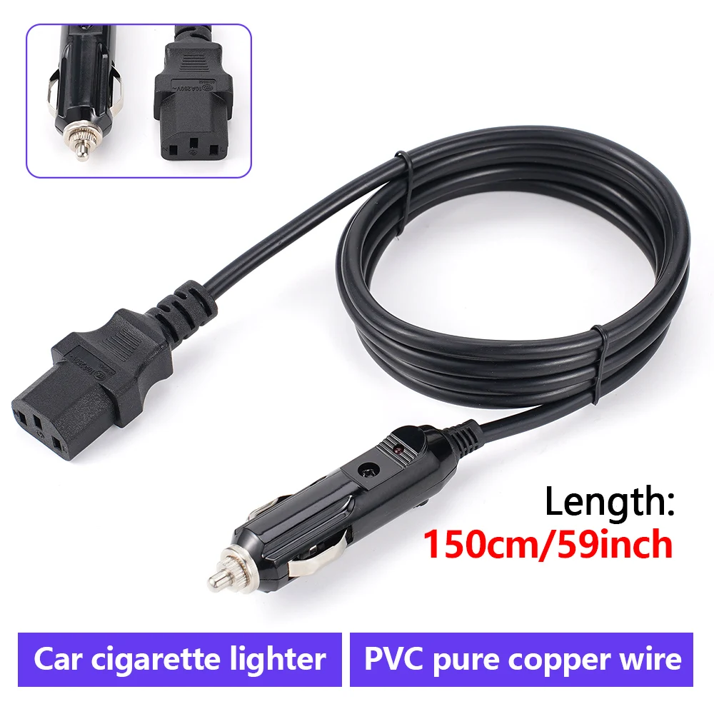 Cable de alimentación Universal, enchufe de 3 pines con encendedor de cigarrillos, enchufe macho para olla instantánea de coche, ollas a presión eléctricas, arroceras