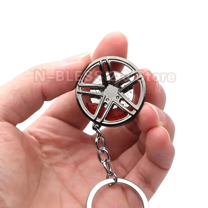 Llavero metálico para coche con diseño de disco de freno y neumático - imagen 3