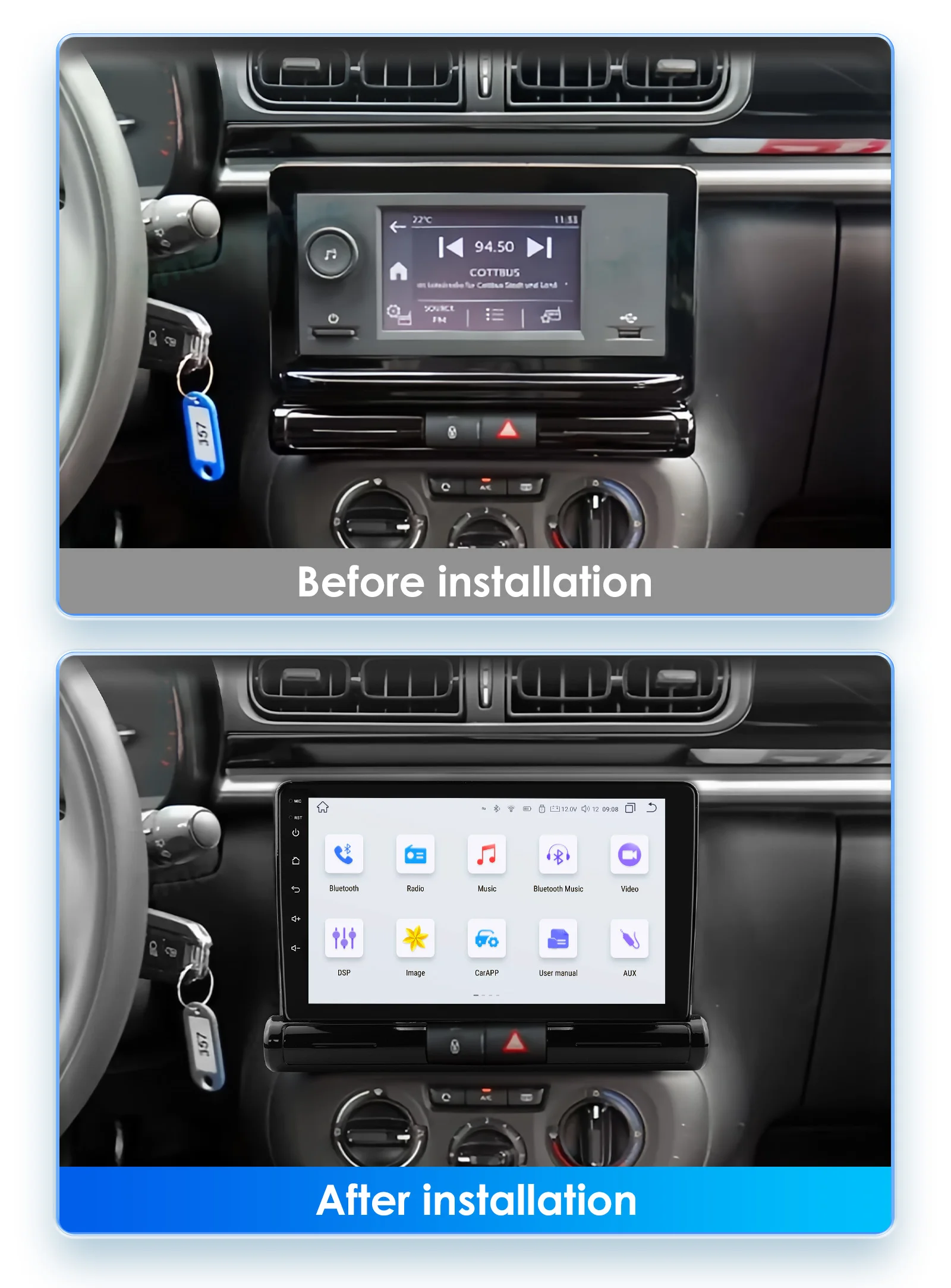 Radio 2DIN Android Auto CarPlay para Citroen C3 C4 Aircross - imagen 5
