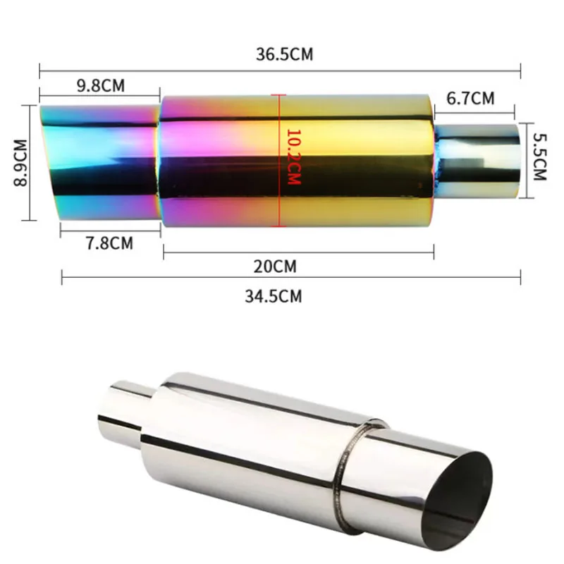 Kit silenciador deportivo inoxidable de 55 mm con sonido turbo para escape de coche - imagen 3