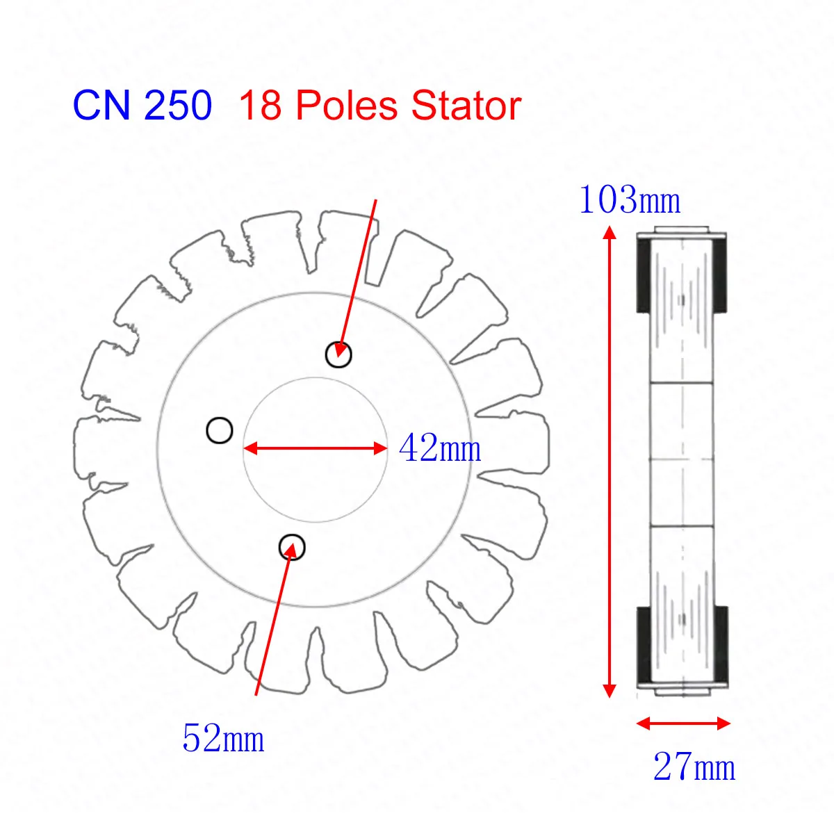 Estator del magneto para scooter quad Kazuma Kinroad - imagen 3