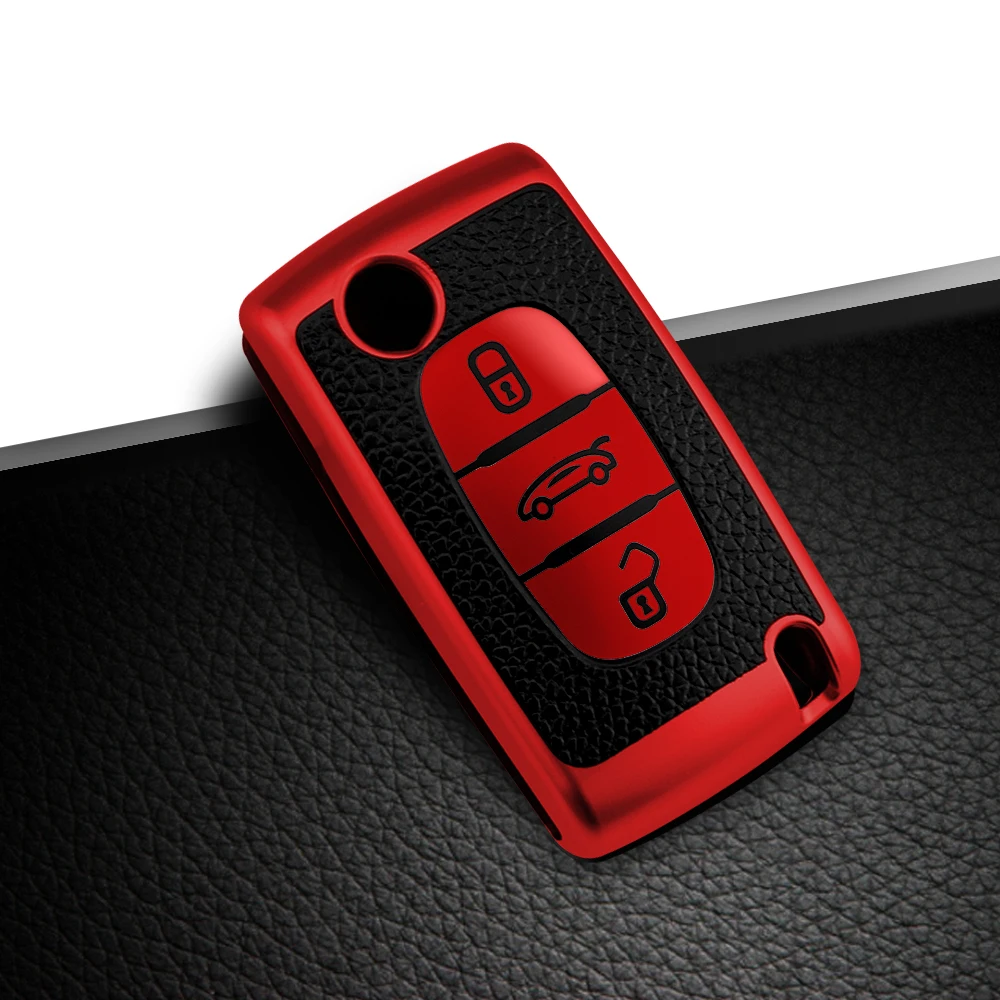 Funda llave cuero TPU para Citroen C3 C4 y Peugeot - imagen 5
