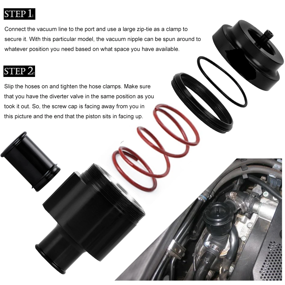 Desviador de recirculación automático, válvula de soplado de 25mm, válvula de descarga Turbo BOV para Volkswagen Golf Jetta 00-05 para Audi 1,8 T 2,7 T 98-06 - imagen 4