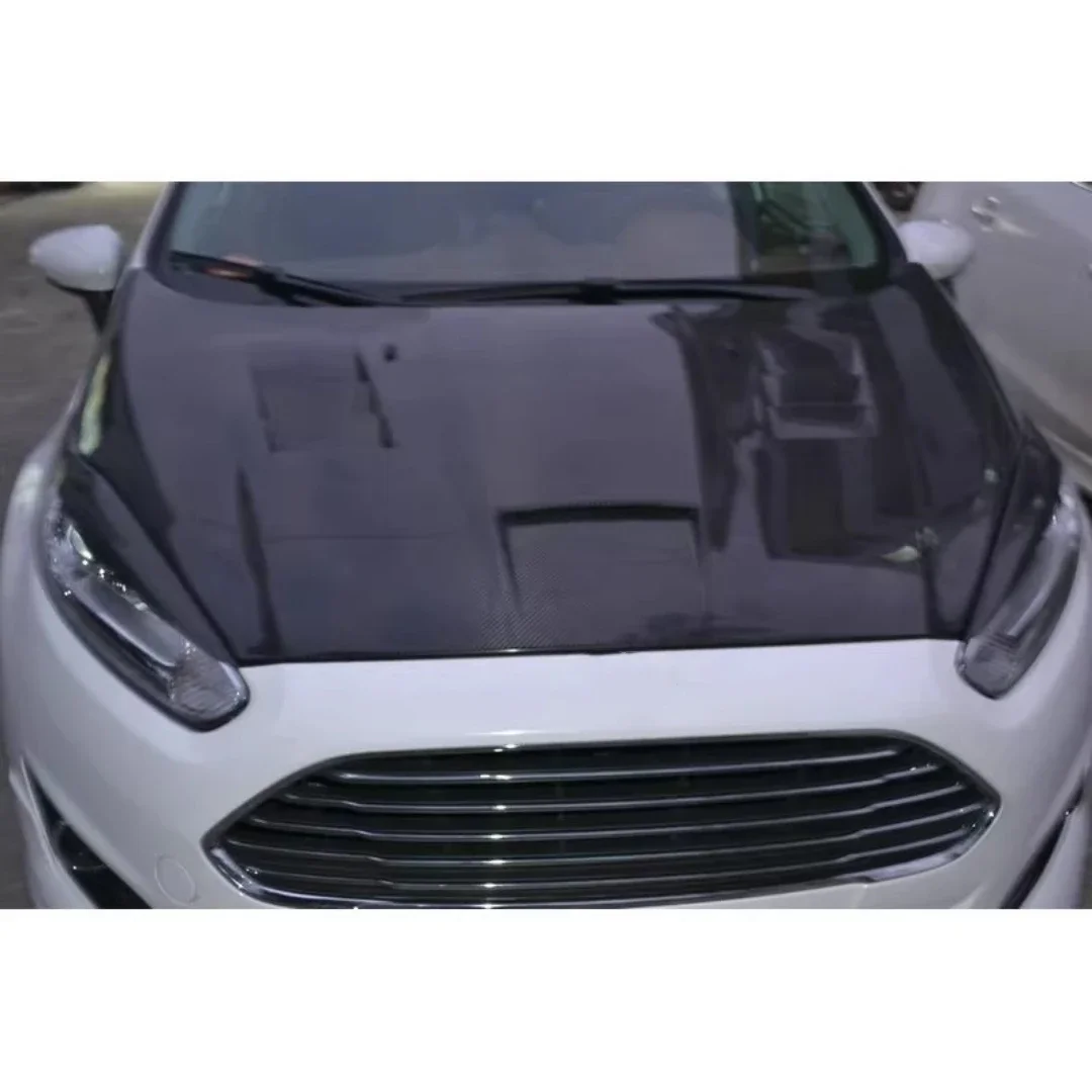 Para Ford Fiesta 2013 2014 capó de motor de fibra de carbono modificado conjunto de cubierta de motor accesorios de automóvil - imagen 5