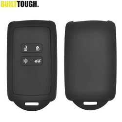 Funda de silicona para llave de 4 botones para Renault Koleos Kadjar Megane Talisman Captur Espace Clio 2016-2019 llavero con cadena Fob Shell