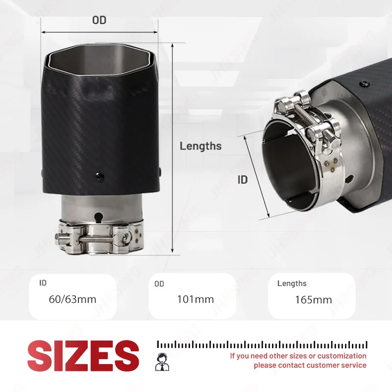 Puntas de escape fibra carbono mate universales – cola cromada - imagen 2