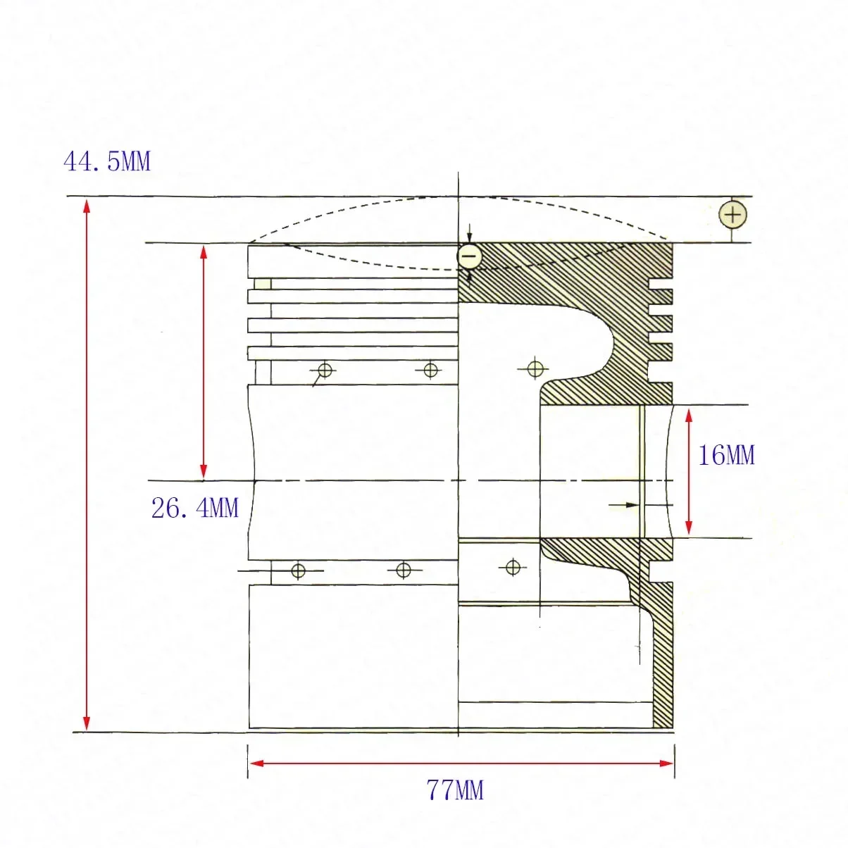 Pistón Zongshen para KAYO T6 y BSE J5 pit bike - imagen 4
