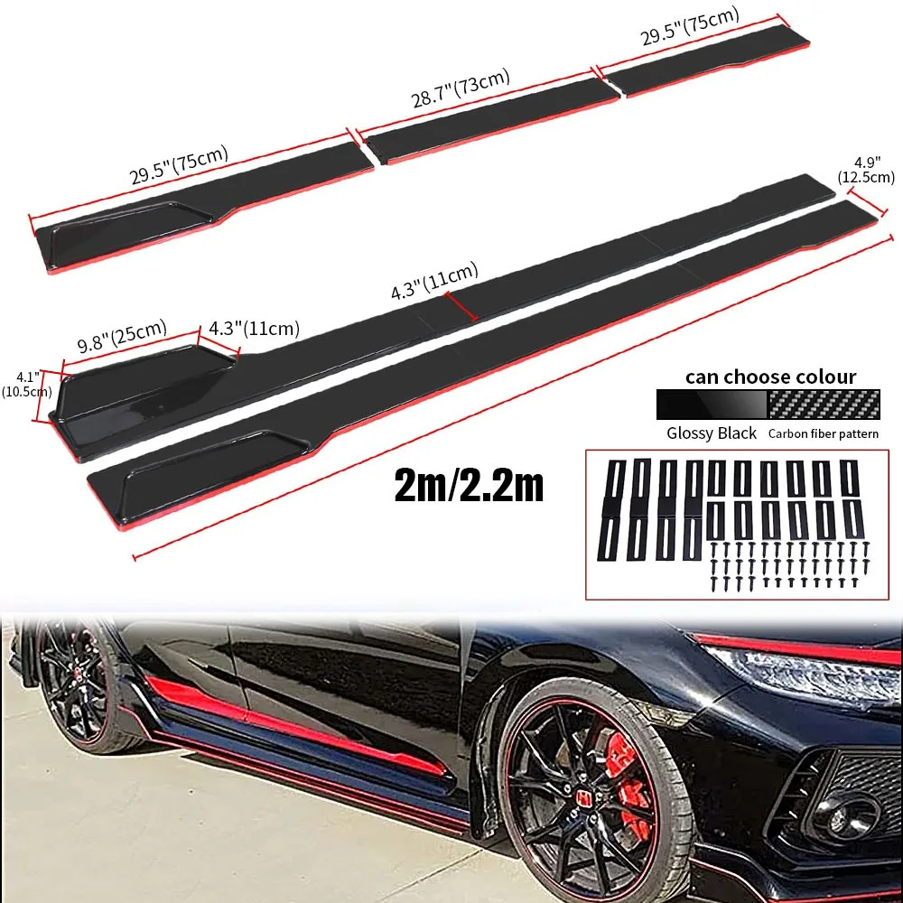 Extensiones universales de faldones laterales de ABS para coche