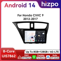 Hizpo Radio 2DIN Android 13 con GPS para Honda Civic 9 (2012-2017)