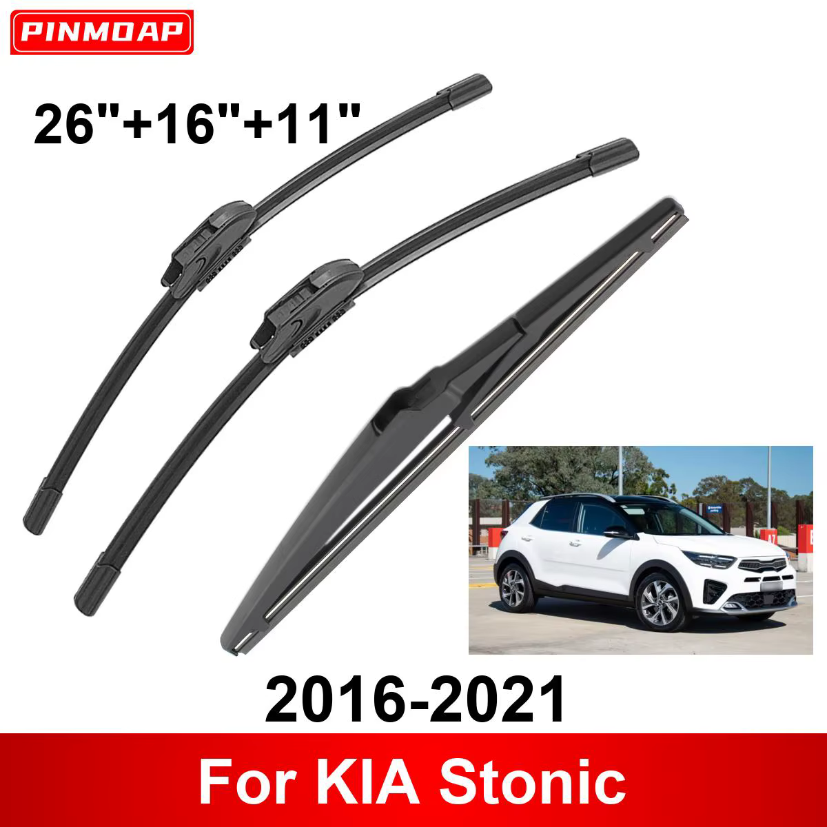 Escobillas limpiaparabrisas KIA Stonic 2016-2021 delanteras y trasera