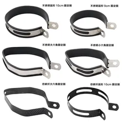 Silenciador escape universal para moto con abrazadera carbono 89 mm
